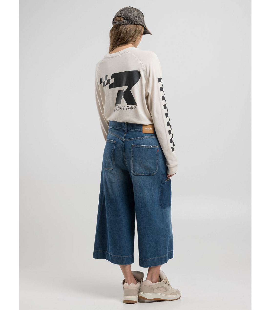 ワイドレッグキュロットSVANNAリサイクルブライトデニム 詳細画像 ブルー 4